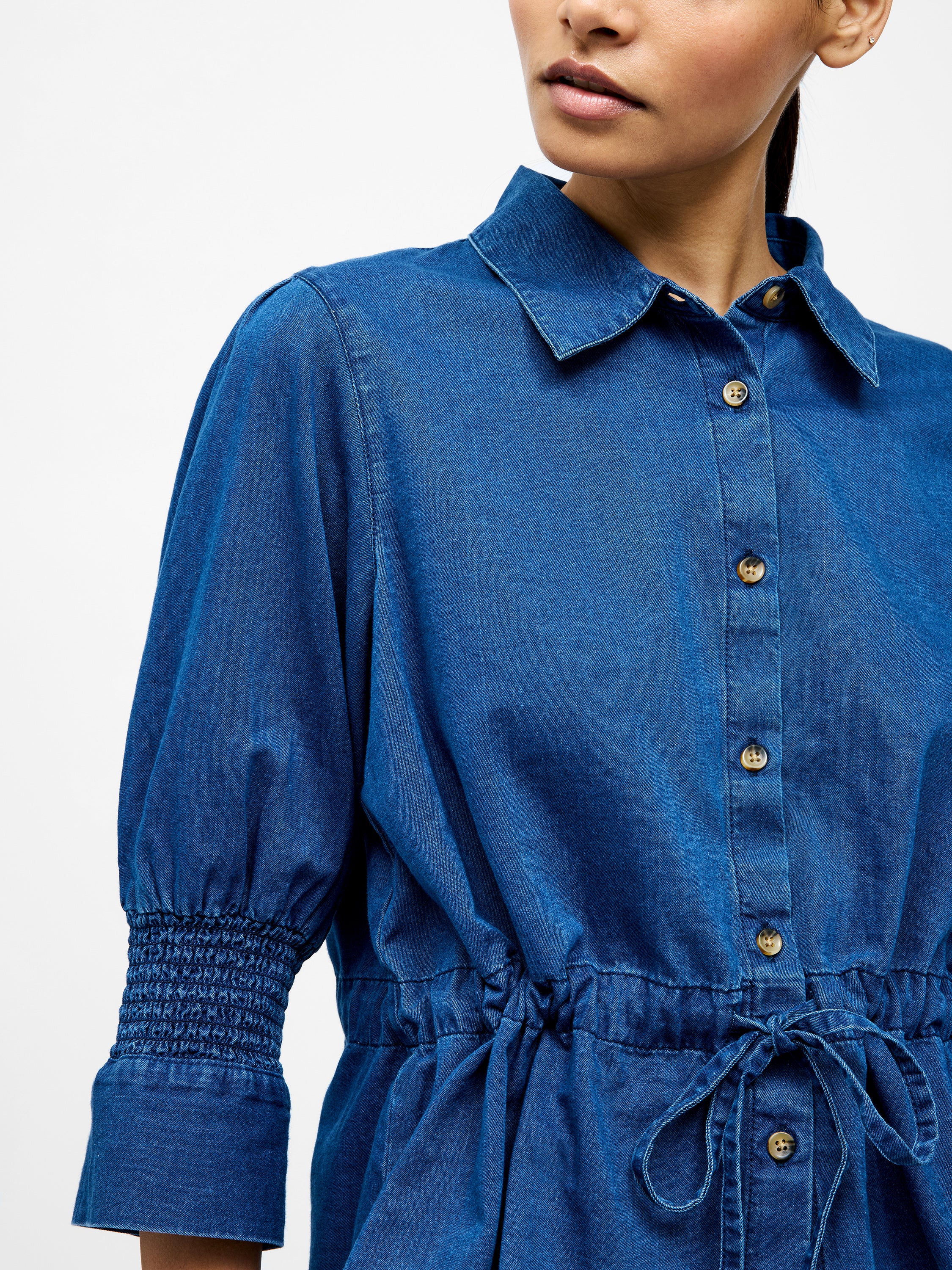 Chambray Tie Waist Top