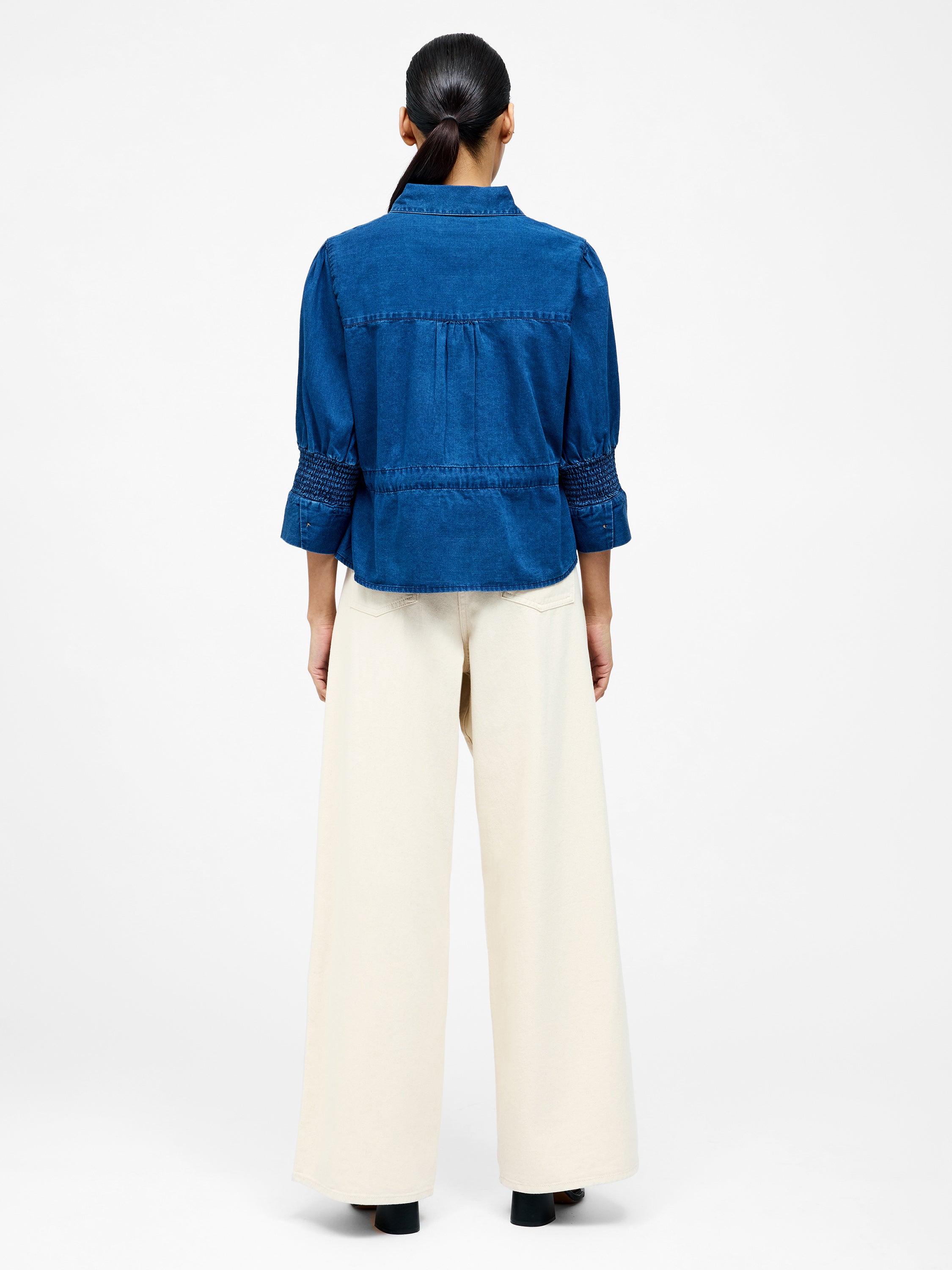 Chambray Tie Waist Top