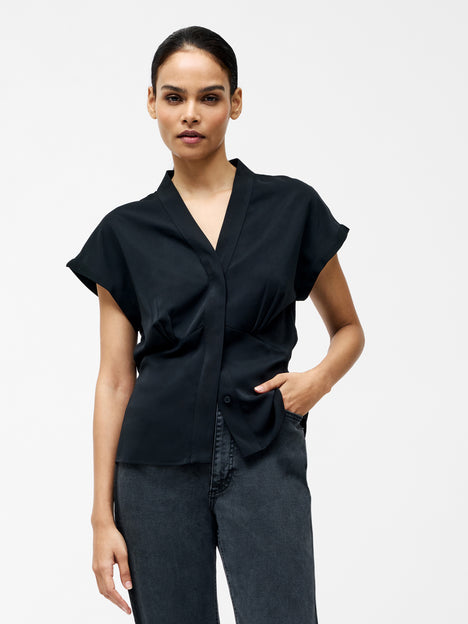 Crepe V Neck Blouse