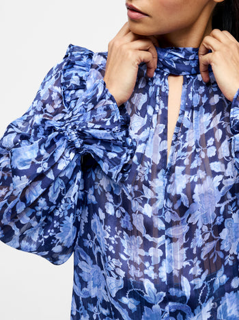 Cynthia Frill Long Sleeve Top