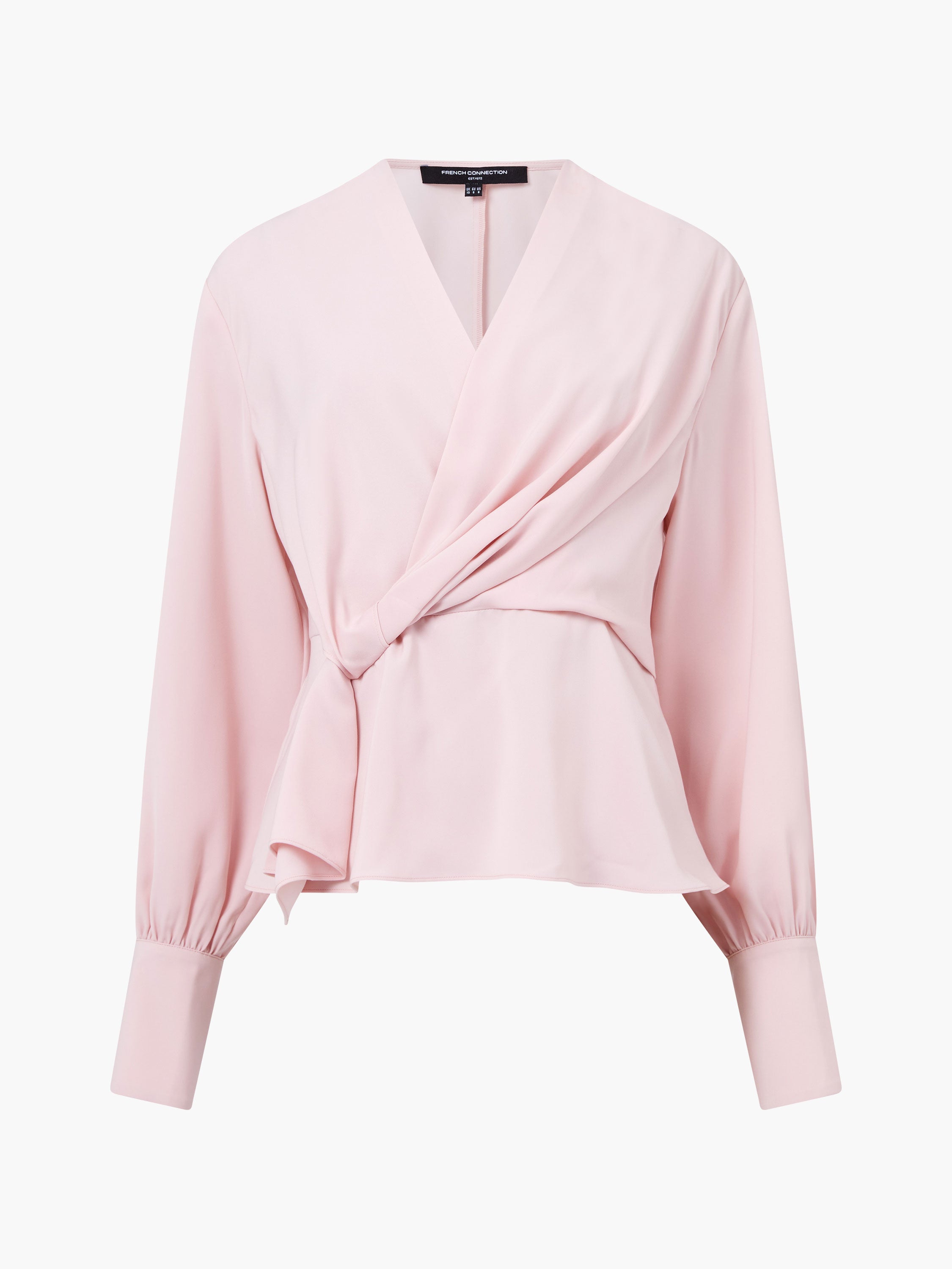Laurel Crepe Wrap Peplum Top