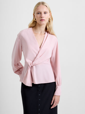 Laurel Crepe Wrap Peplum Top
