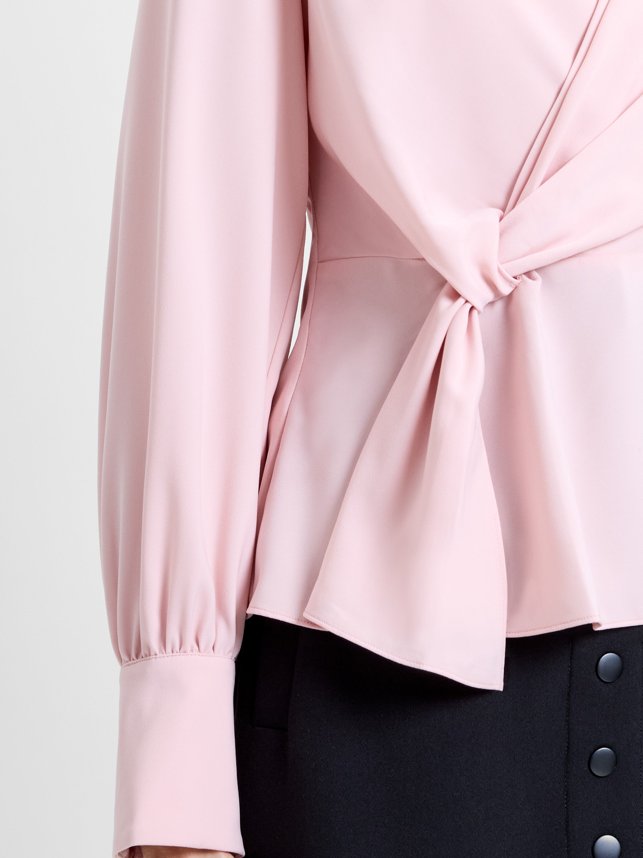 Laurel Crepe Wrap Peplum Top