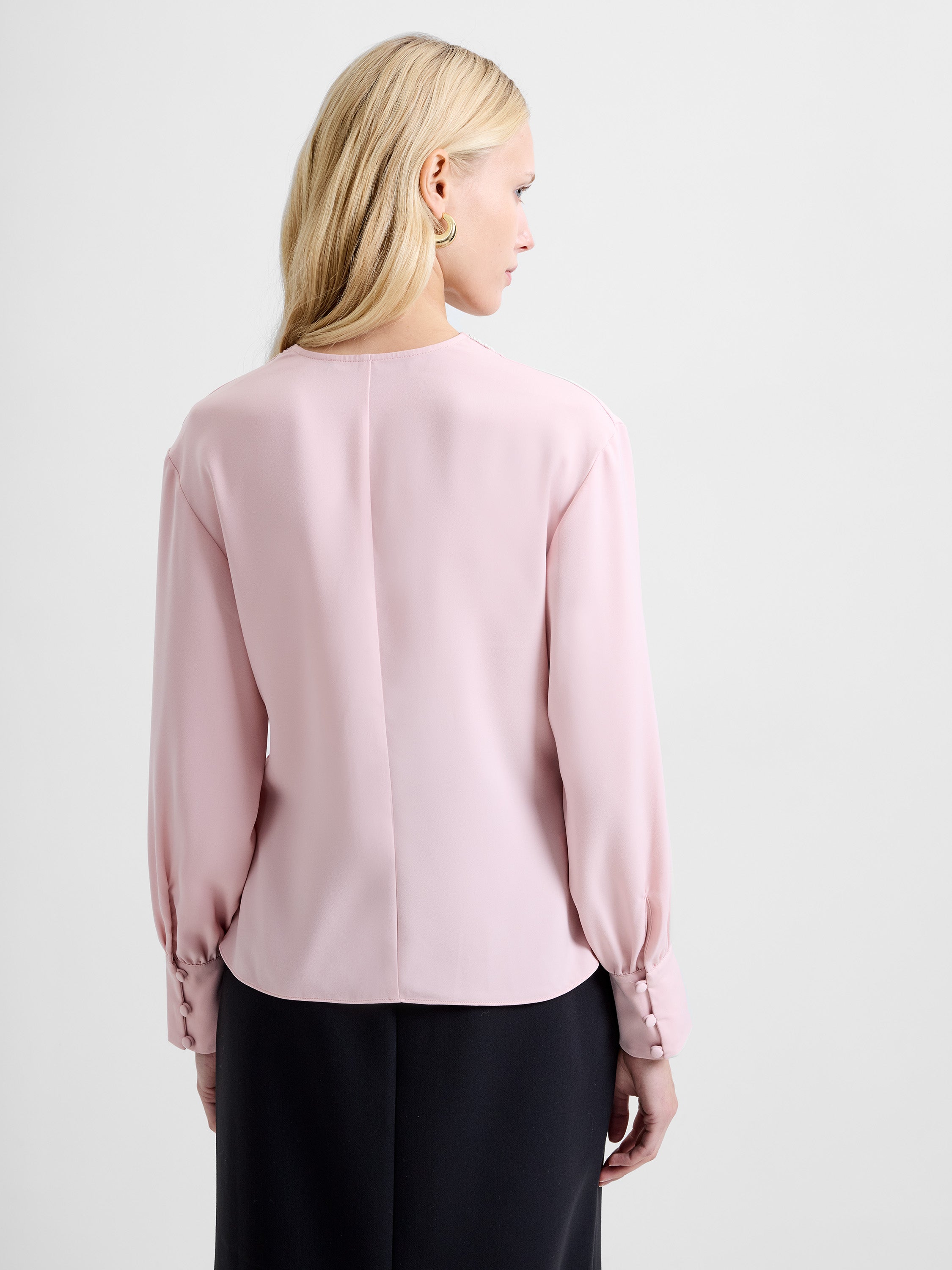 Laurel Crepe Wrap Peplum Top
