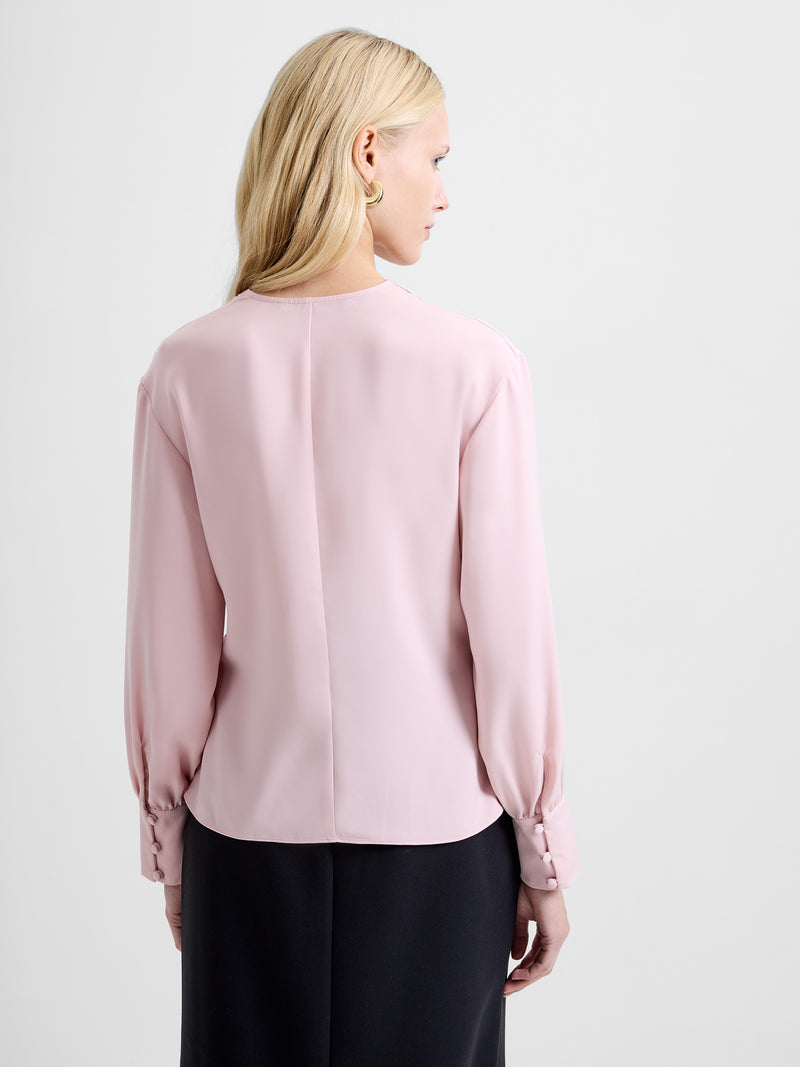 Laurel Crepe Wrap Peplum Top