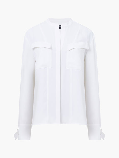 Mindy Collarless Long Sleeve Shirt