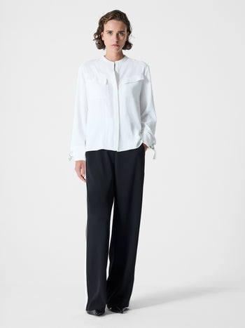 Mindy Collarless Long Sleeve Shirt