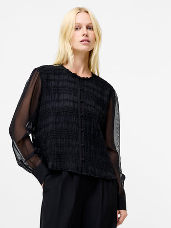 Canary Pleated Long Sleeve Shirt