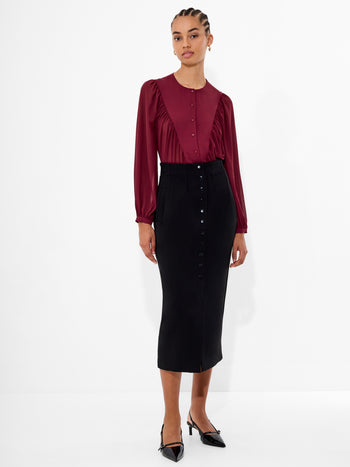 Eden Wesley Balloon Sleeve Semi Sheer Shirt