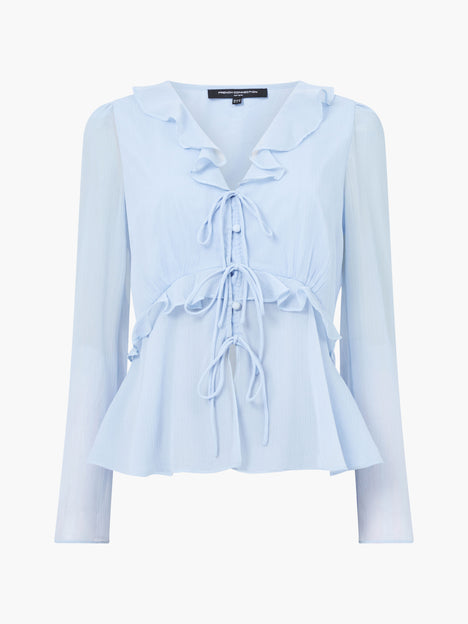 Emina Chiffon Frill Tie Up Top