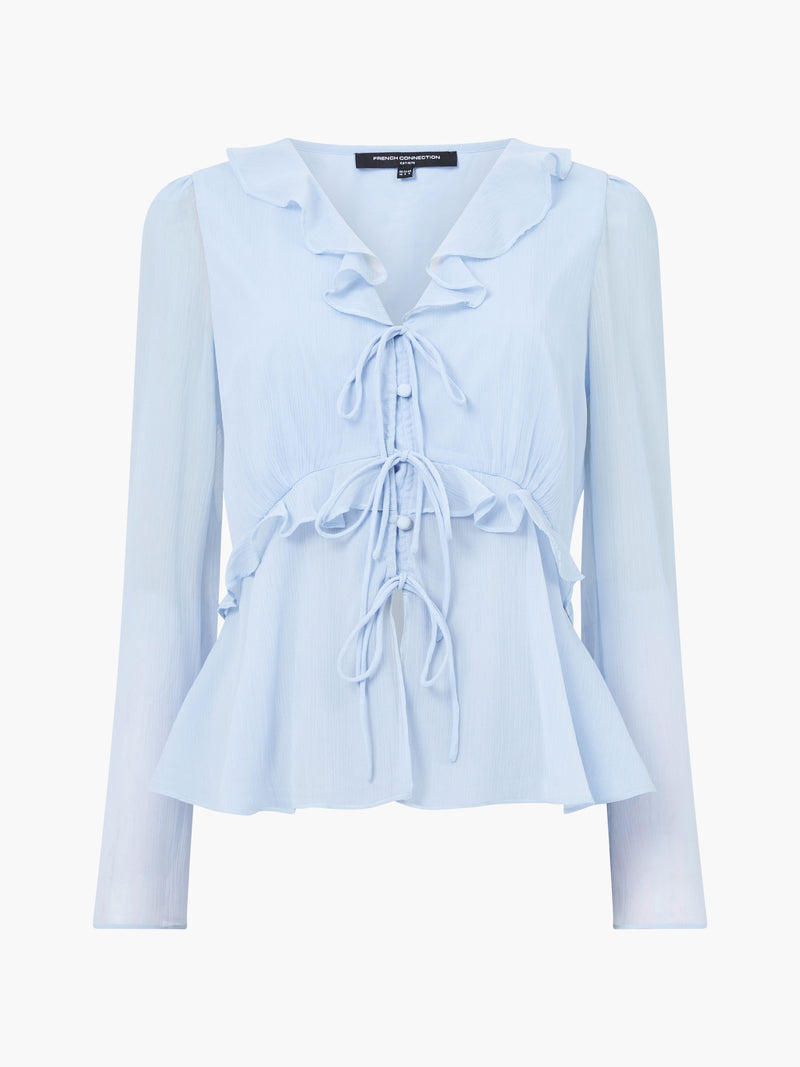Emina Chiffon Frill Tie Up Top