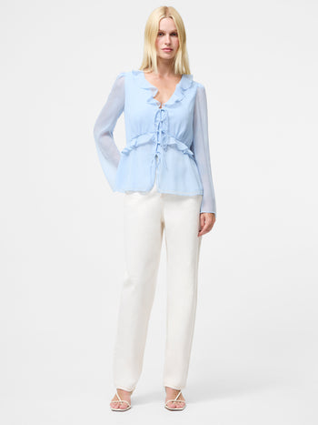 Emina Chiffon Frill Tie Up Top