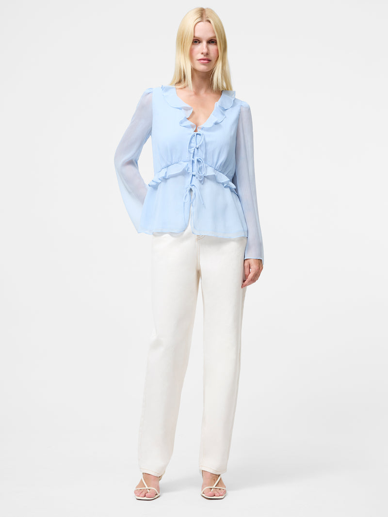 Emina Chiffon Frill Tie Up Top