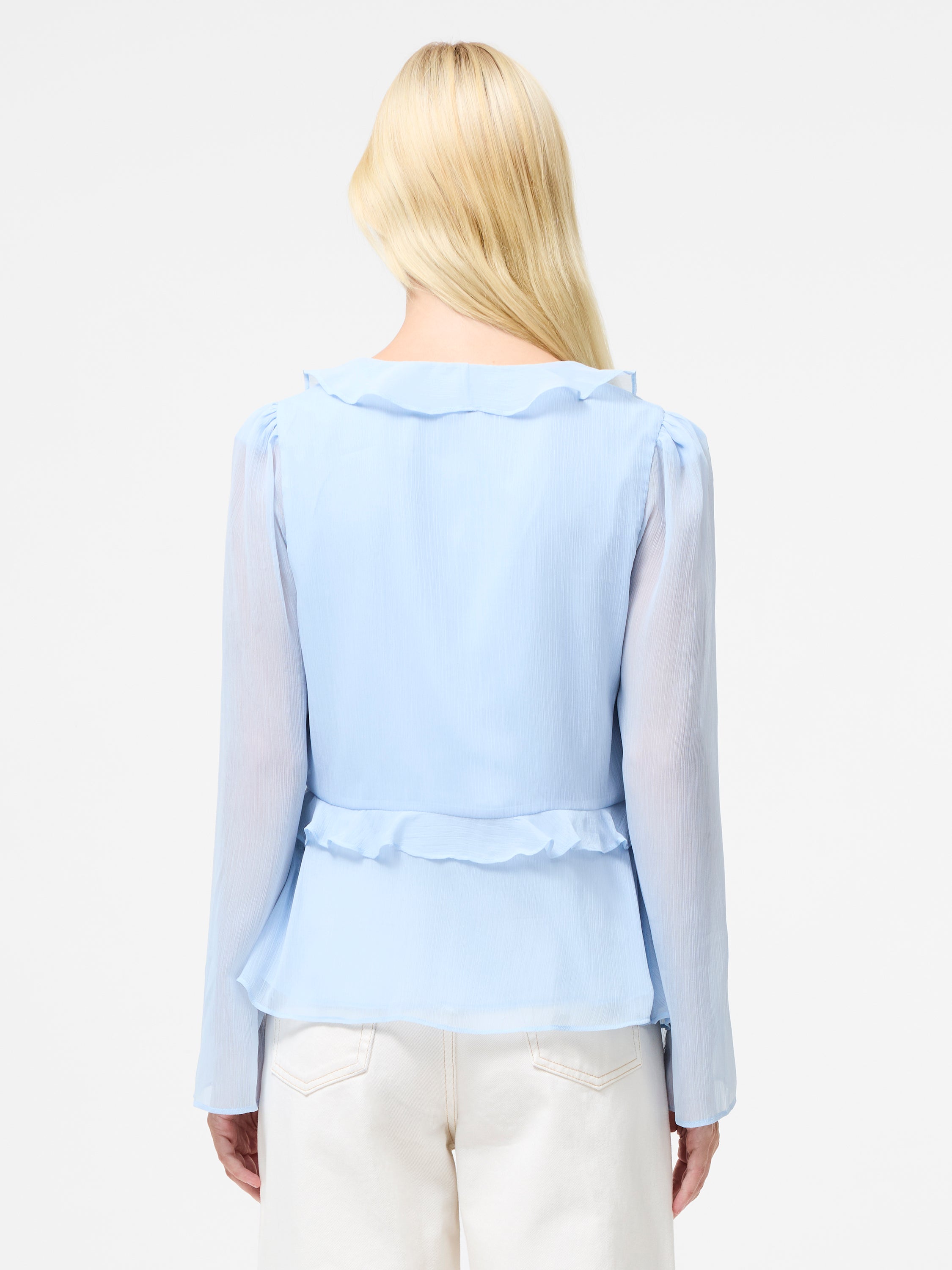 Emina Chiffon Frill Tie Up Top