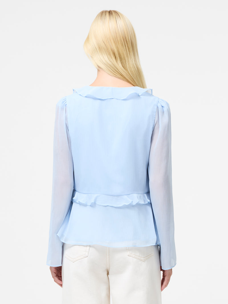 Emina Chiffon Frill Tie Up Top