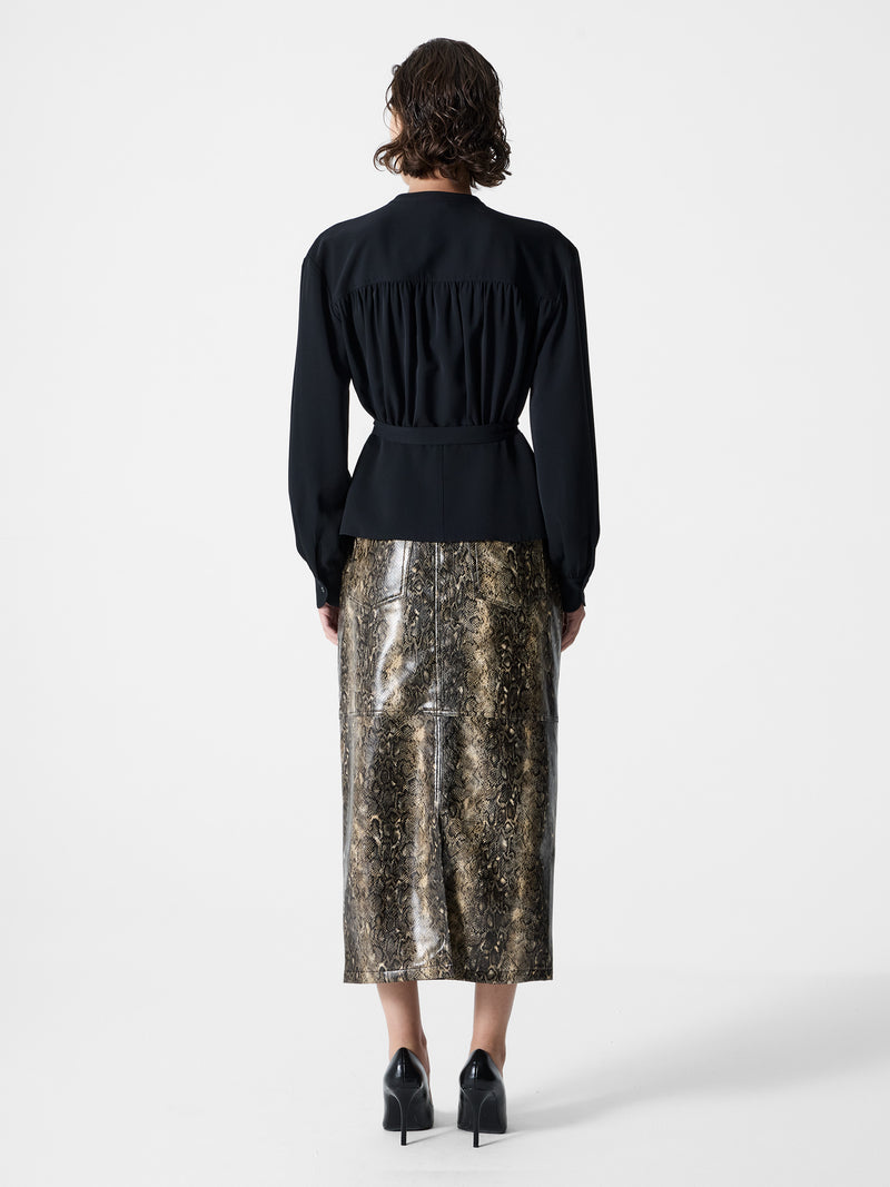 Arezzo Long Sleeve Waist Tie Shirt