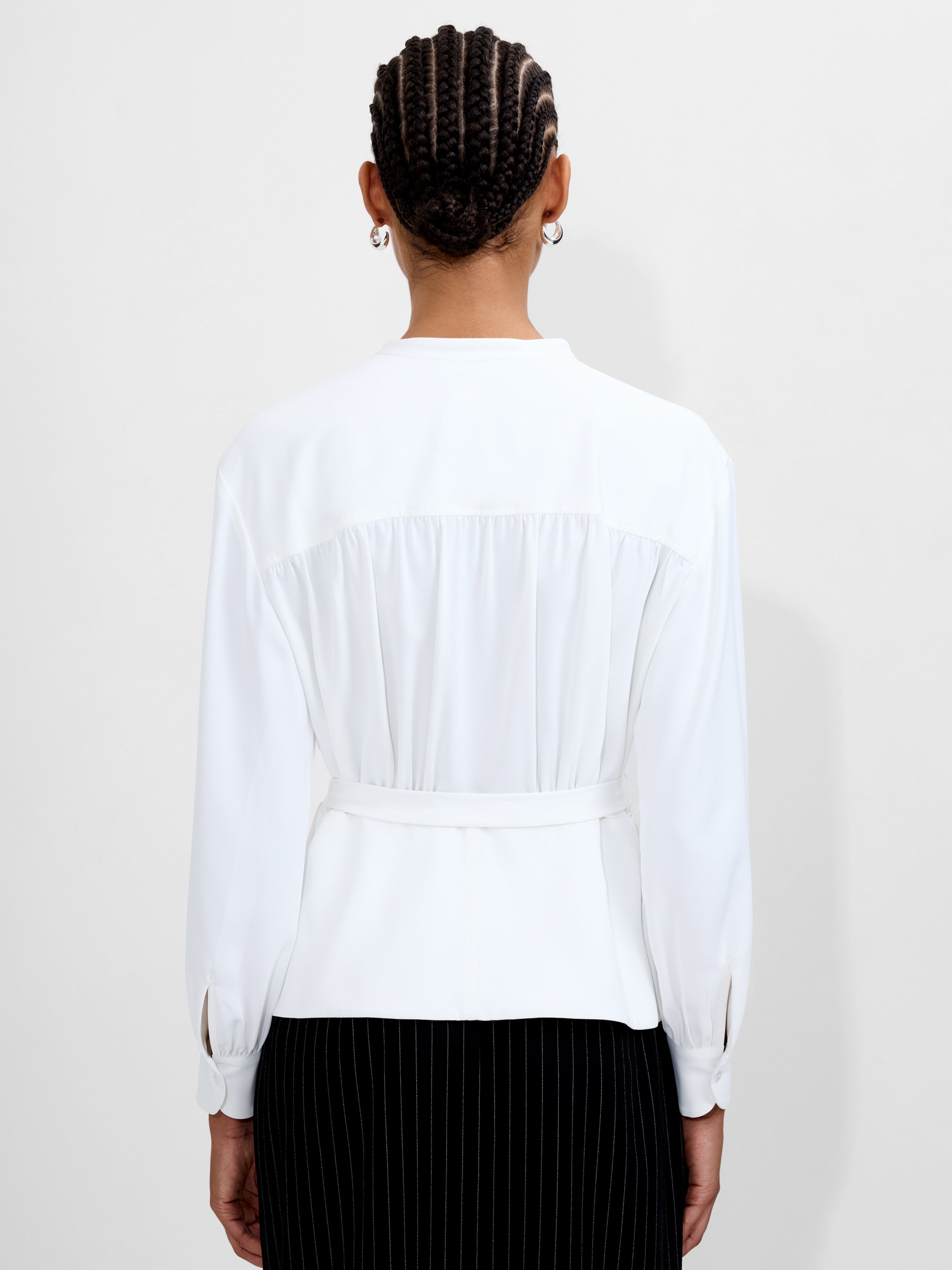 Arezzo Long Sleeve Waist Tie Shirt