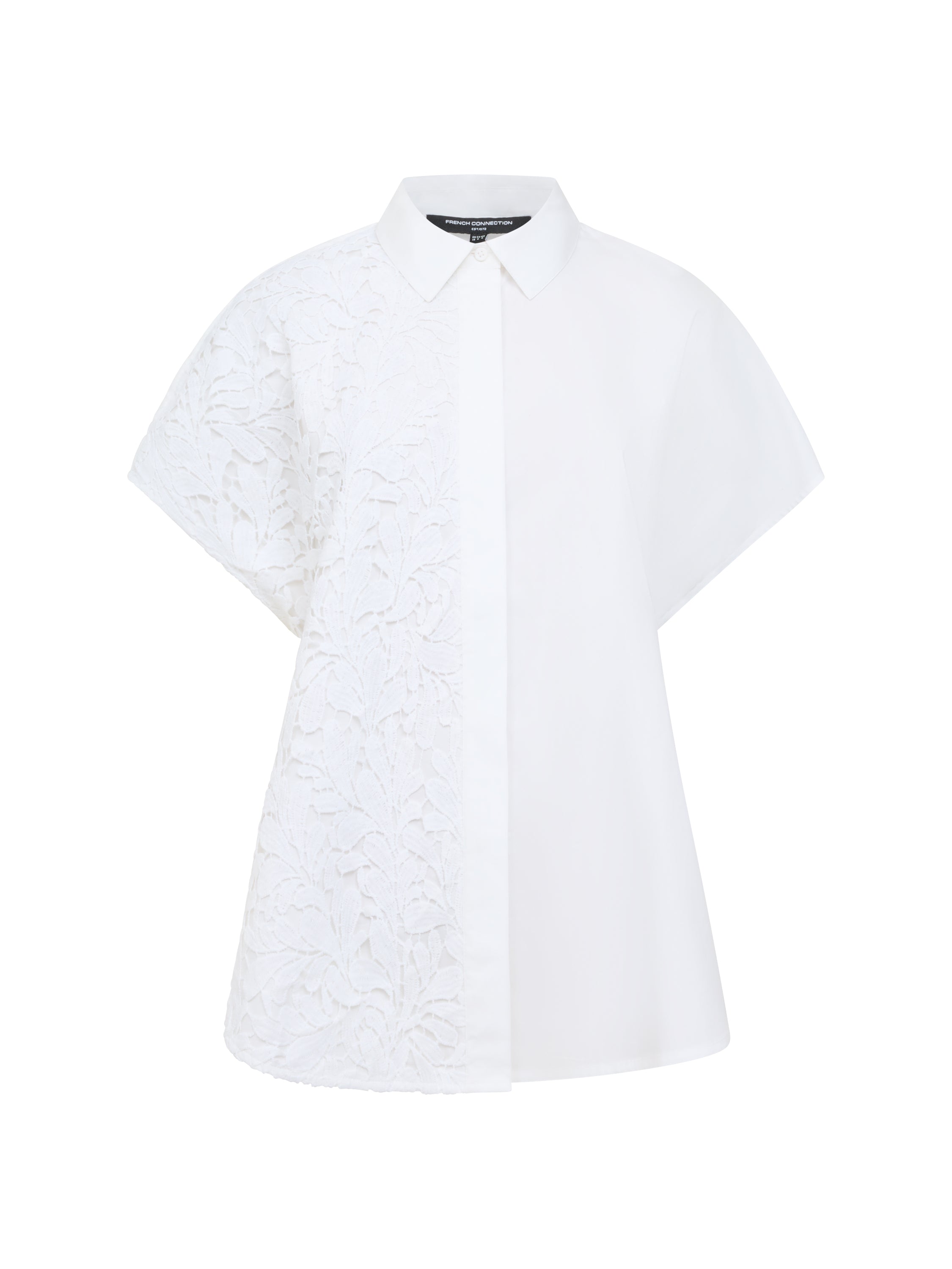 Cambria Cotton Half Lace Short Sleeve Shirt