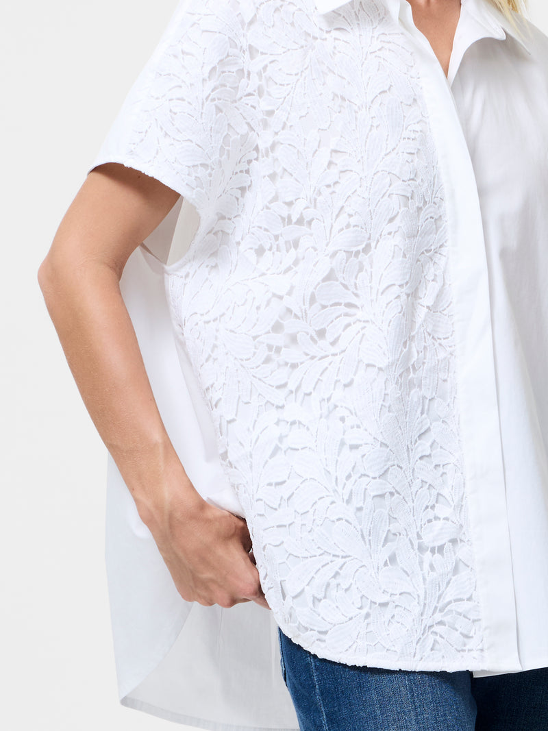 Cambria Cotton Half Lace Short Sleeve Shirt