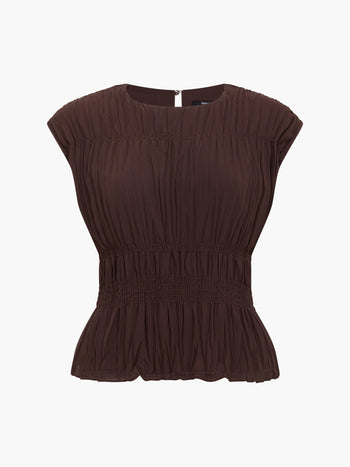 Saylor Pleated Georgette Sleeveless Top