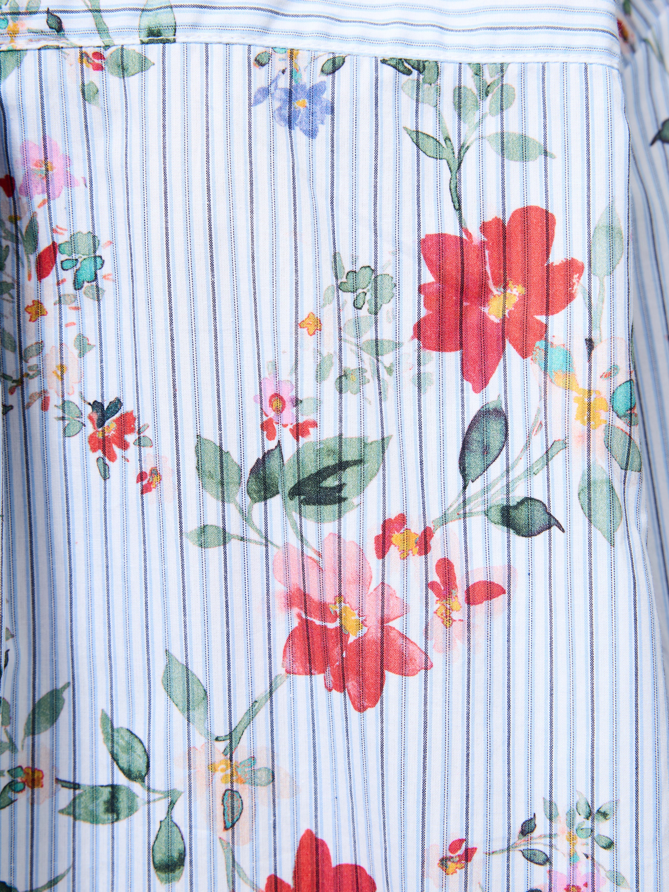 Floral Stripe Printed Long Sleeve Shirt