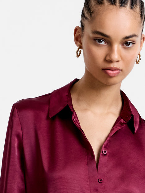 Irina Satin Long Sleeve Shirt