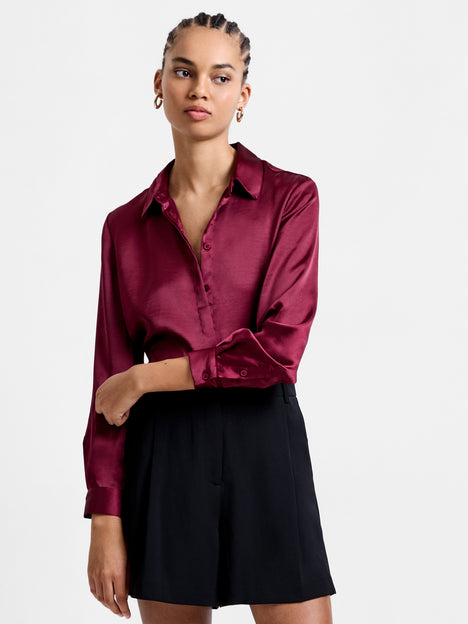 Irina Satin Long Sleeve Shirt