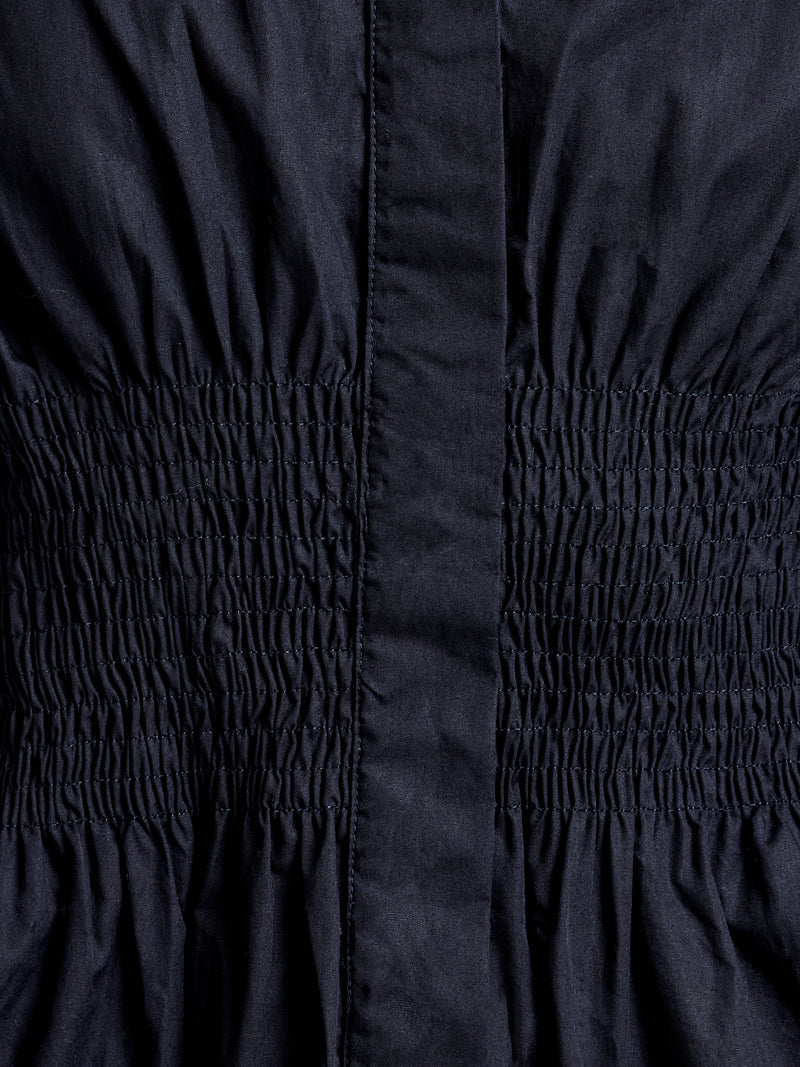 Cambria Cotton Smocked Button Down Shirt