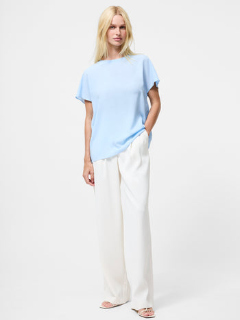Crepe Light Crew Neck Top