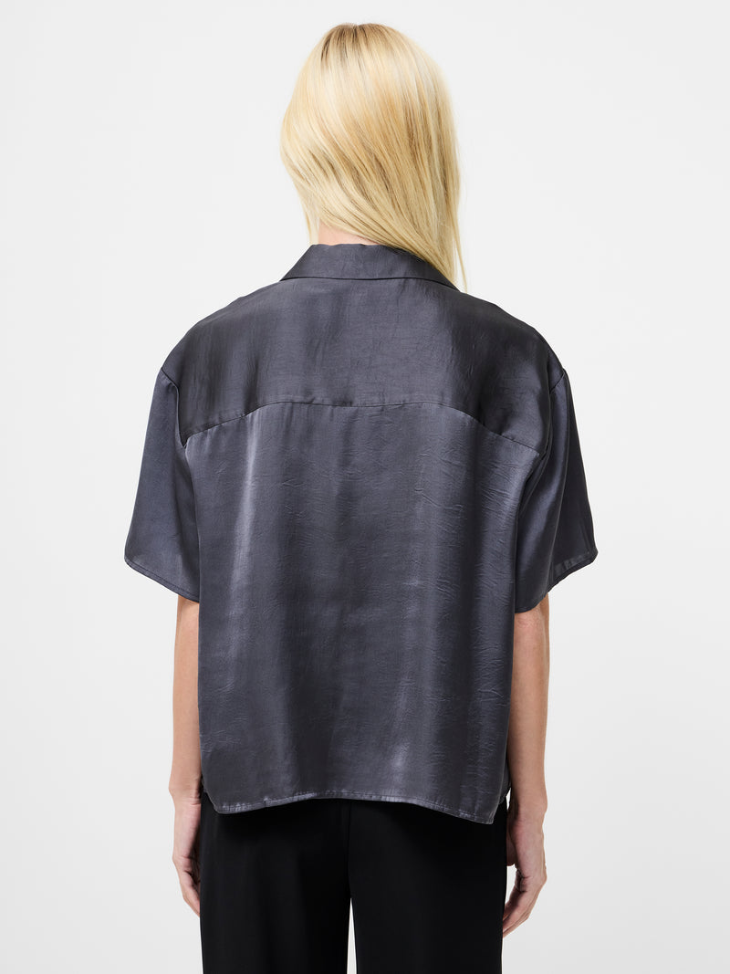 Blaine Hammered Satin Short Sleeved Shirt