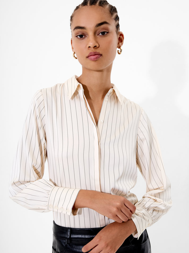 Satin Pinstripe Blouse