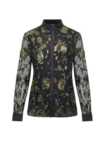 Roshene Sequin Long Sleeve Shirt