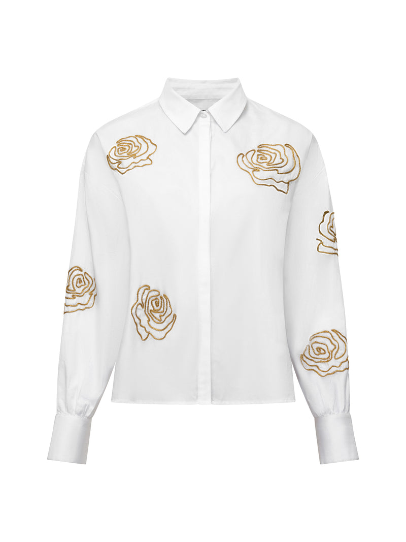 Alexis Cotton Floral Embellished Shirt