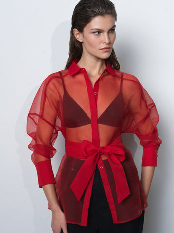 Mai Organza Tie Waist Shirt