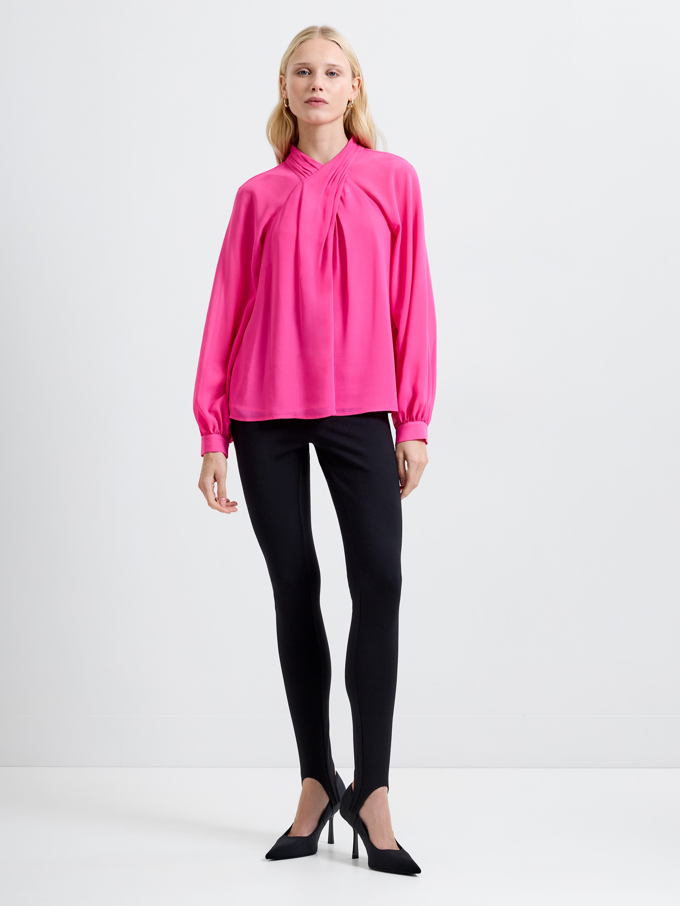 Eden Georgette Long Sleeve Wrap Blouse
