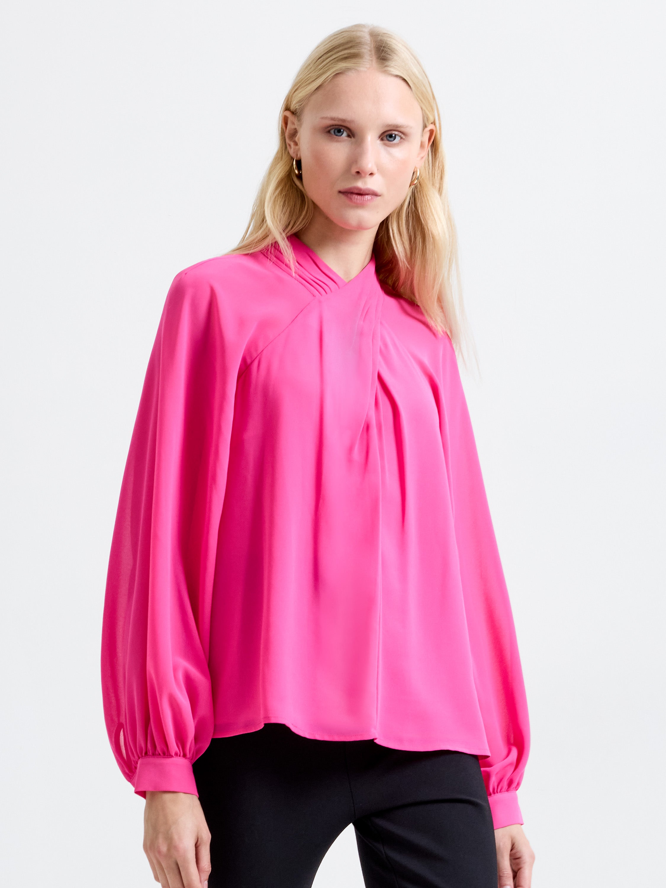Eden Georgette Long Sleeve Wrap Blouse