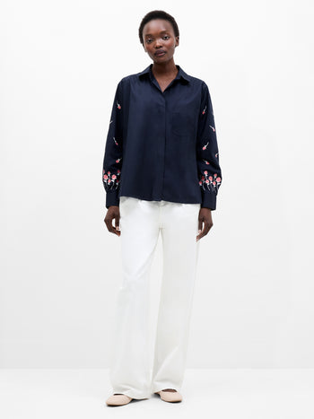 Embroidery Detailed Long Sleeve Shirt