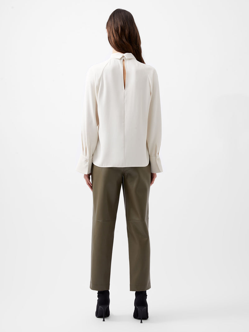 Crepe Tie Neck Blouse