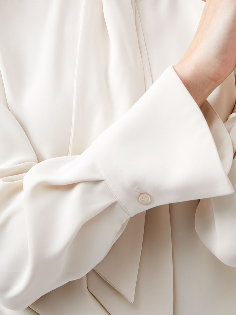 Crepe Tie Neck Blouse