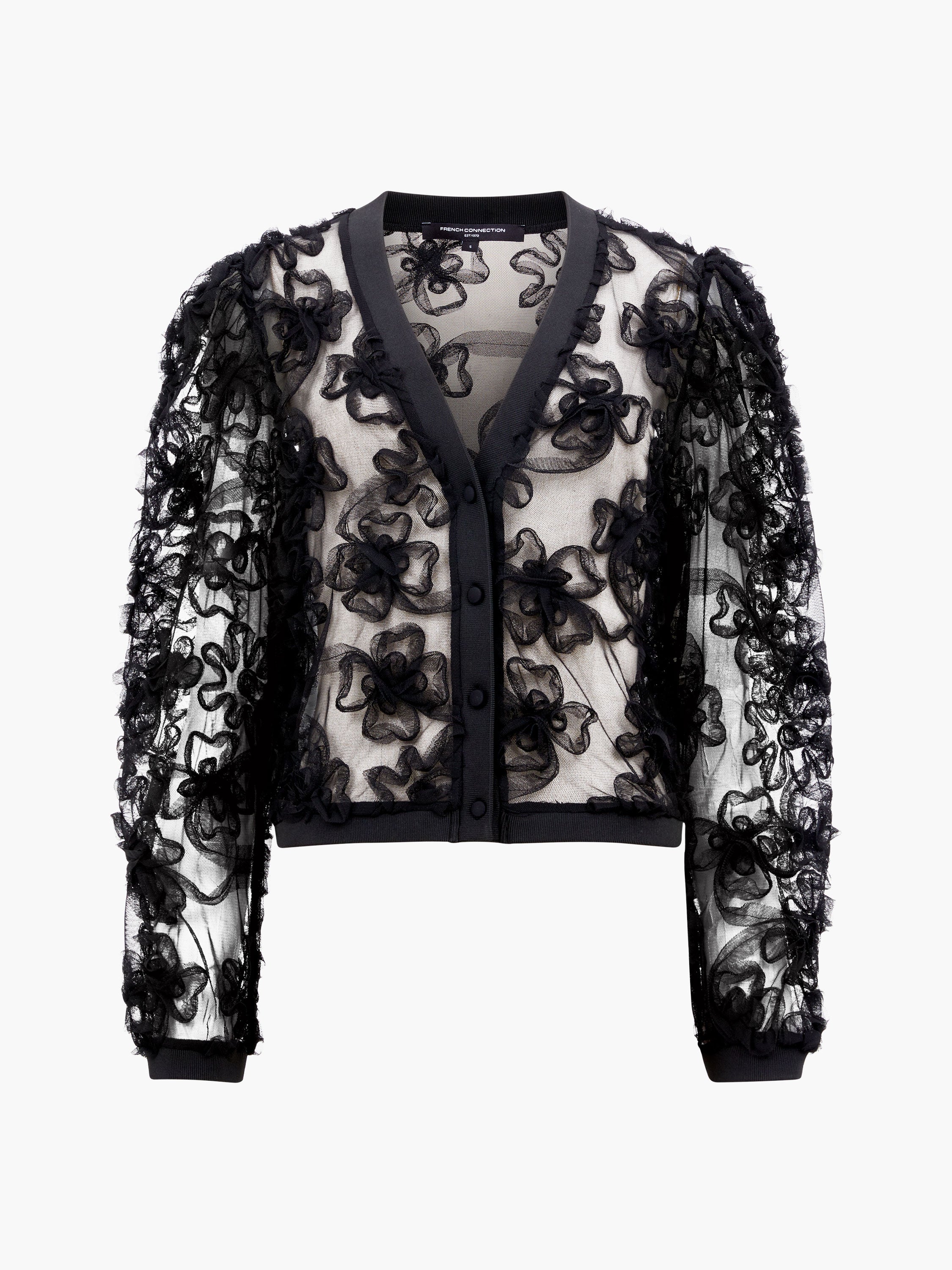 Applique Mesh Cardigan