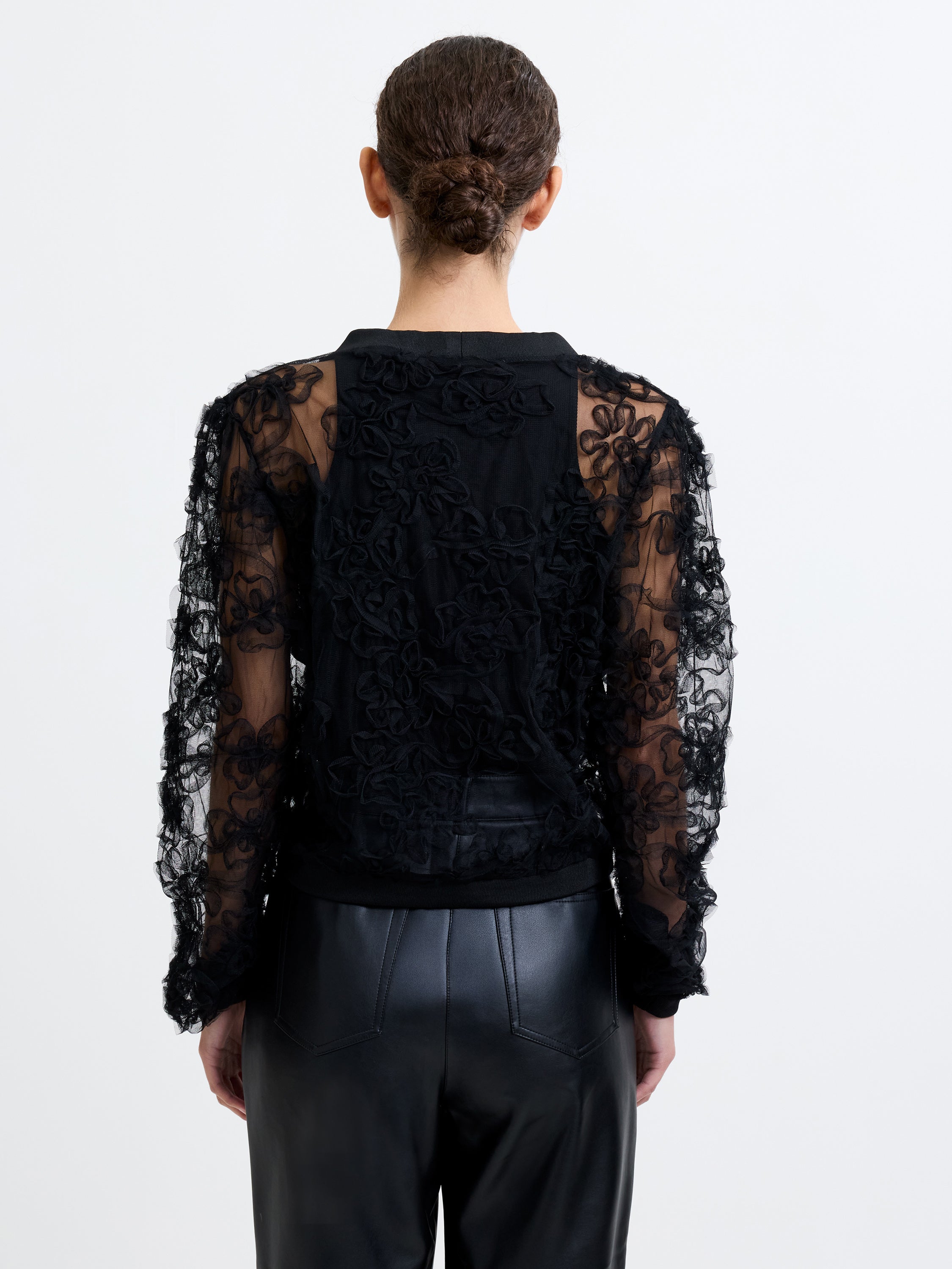 Applique Mesh Cardigan