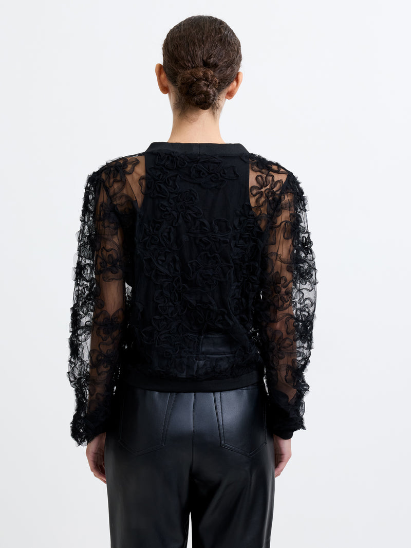 Applique Mesh Cardigan