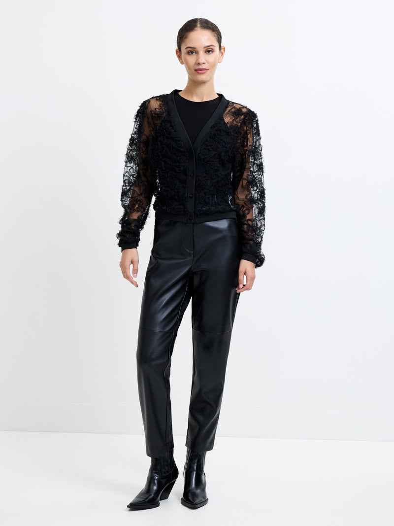 Applique Mesh Cardigan