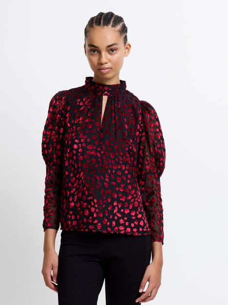 Devore Gathered Keyhole Top
