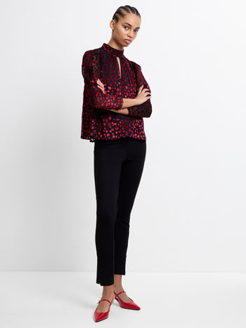 Devore Gathered Keyhole Top