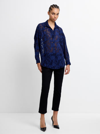 Devore Satin Popover Shirt