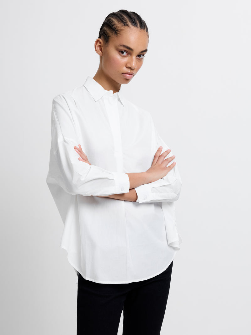 Long Sleeve Poplin Popover Shirt
