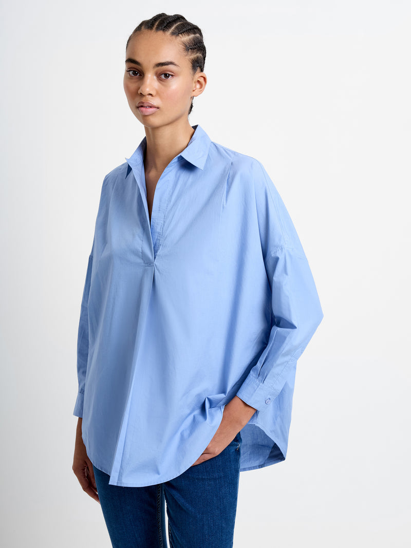 Long Sleeve Poplin Popover Shirt
