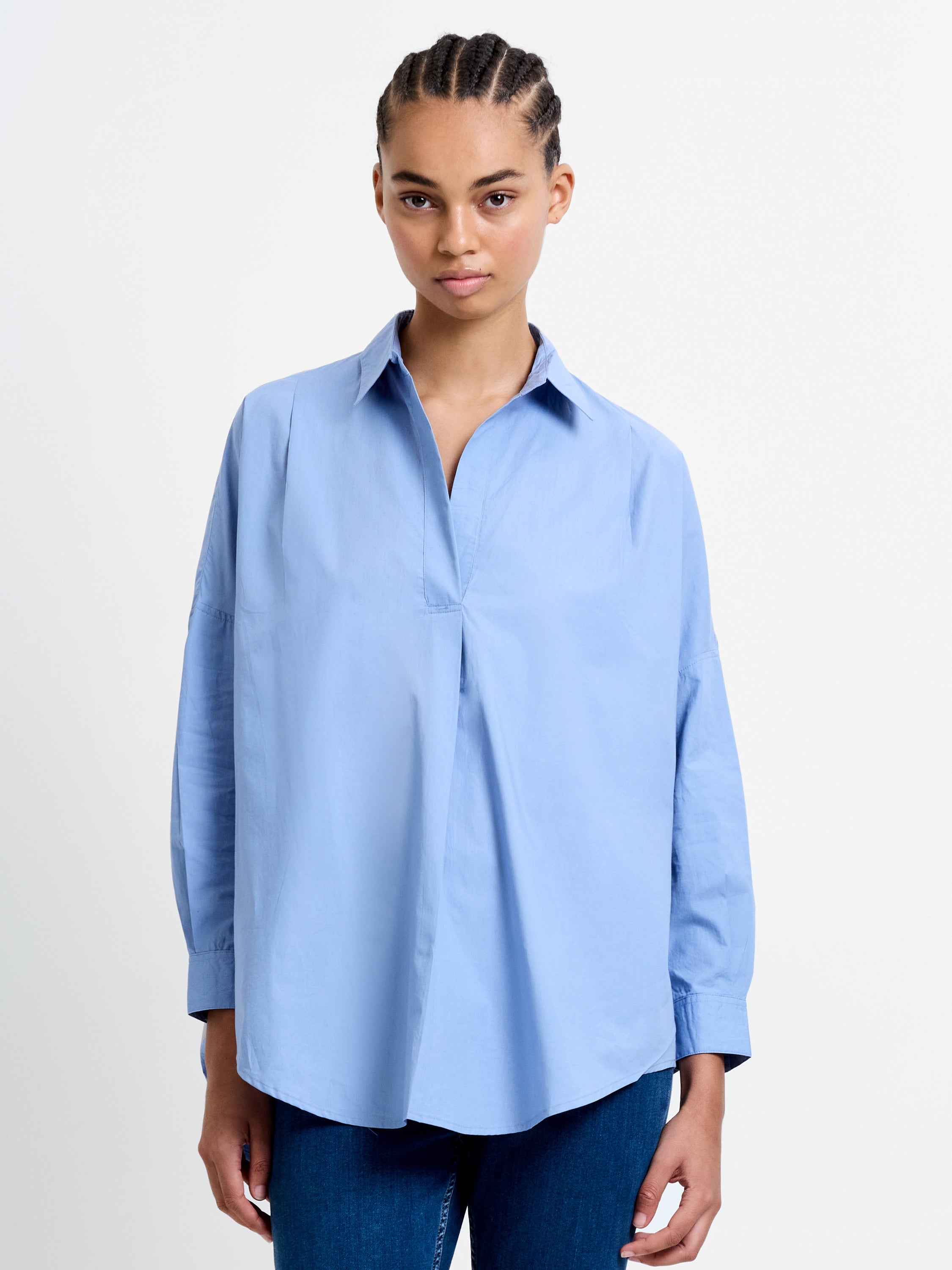 Long Sleeve Poplin Popover Shirt
