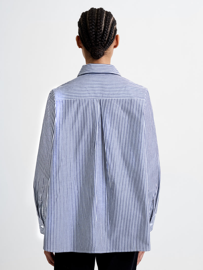 Stripe Buttoned Popover Shirt